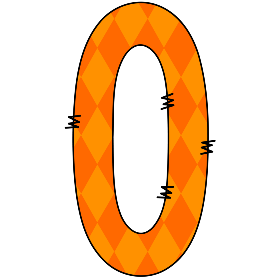 Orange And Black Diamond Patterned Letter O png