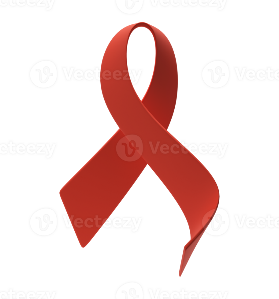 World AIDS Day on December 1. 3d red ribbon. Aids Awareness icon design for poster, banner, t-shirt illustration png