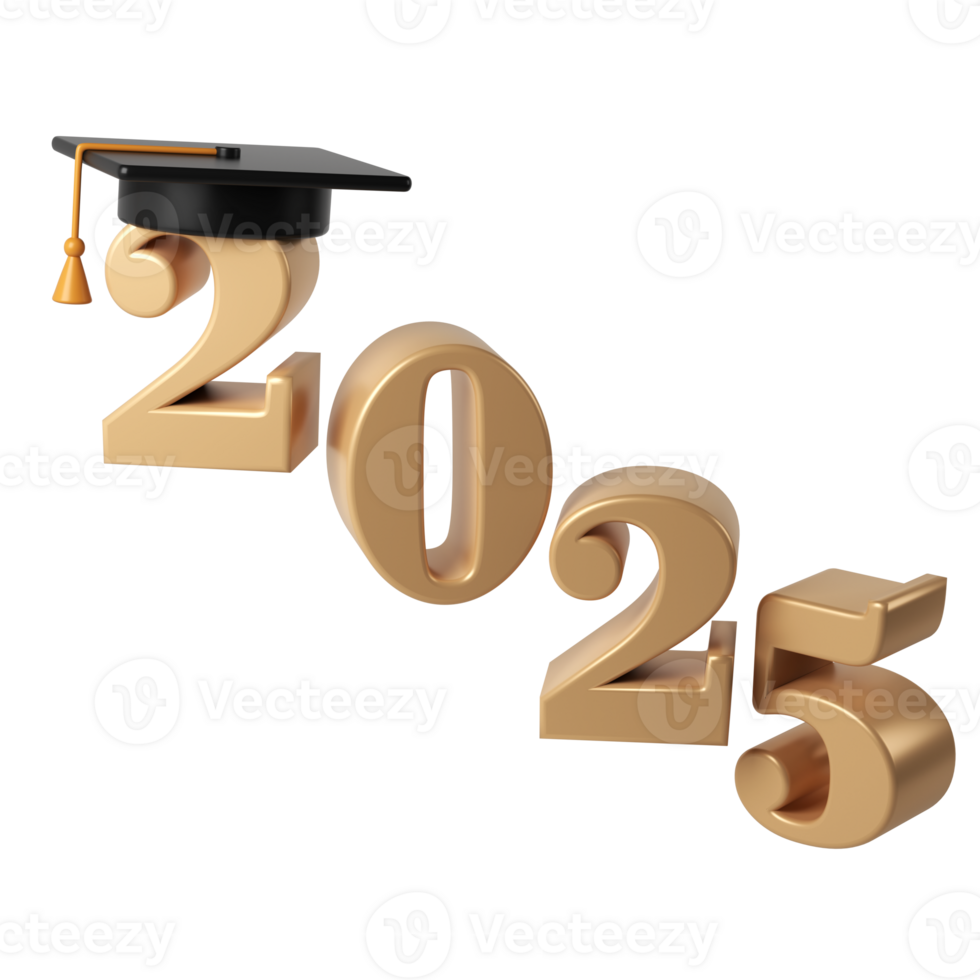 Class of 2025 3d education icon. Congratulation graduates design