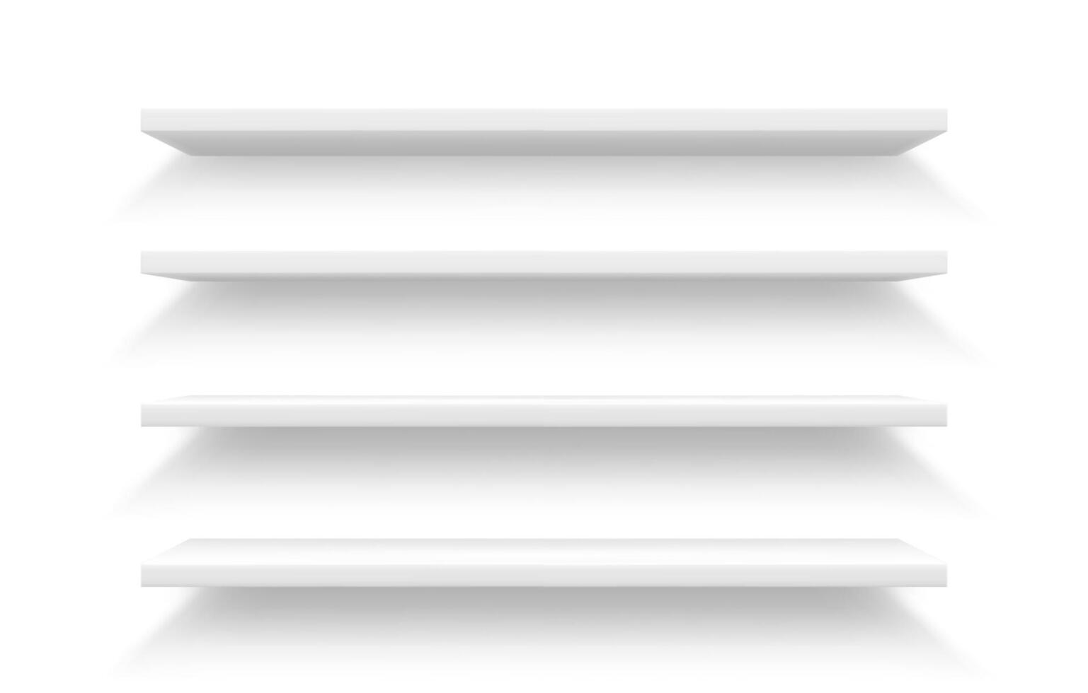 Shelves of store or shop showcase display vector