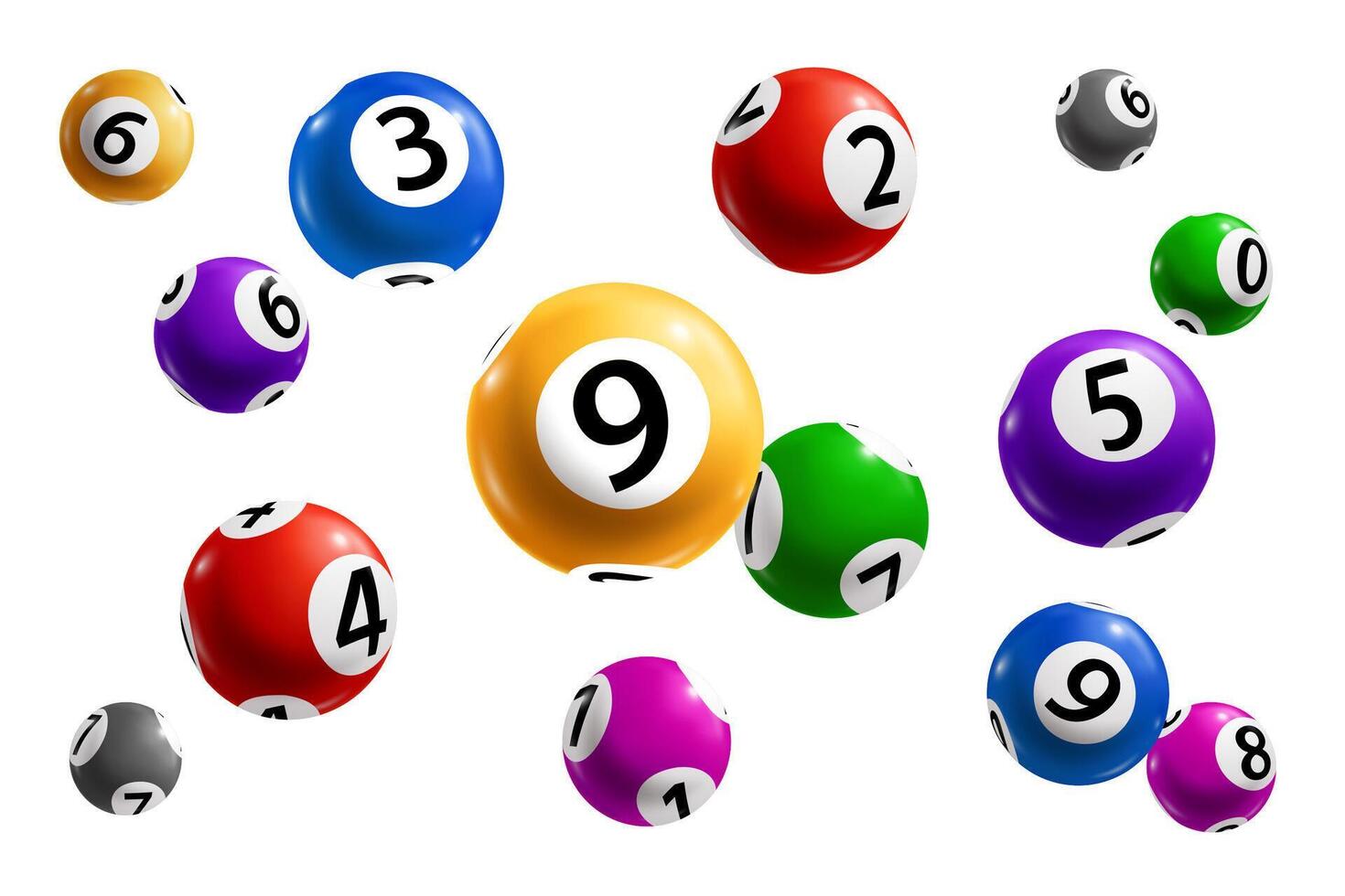 Bingo, lotto and keno lottery balls with numbers vector