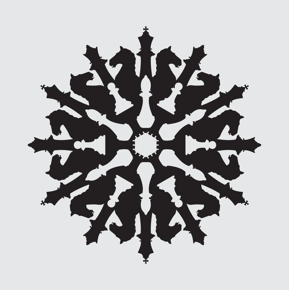 Chess Pieces Round Art... vector
