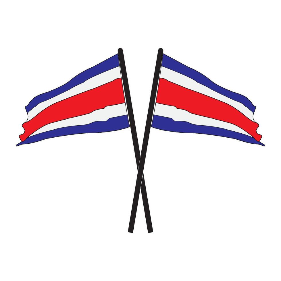 Costa Rican flag icon vector