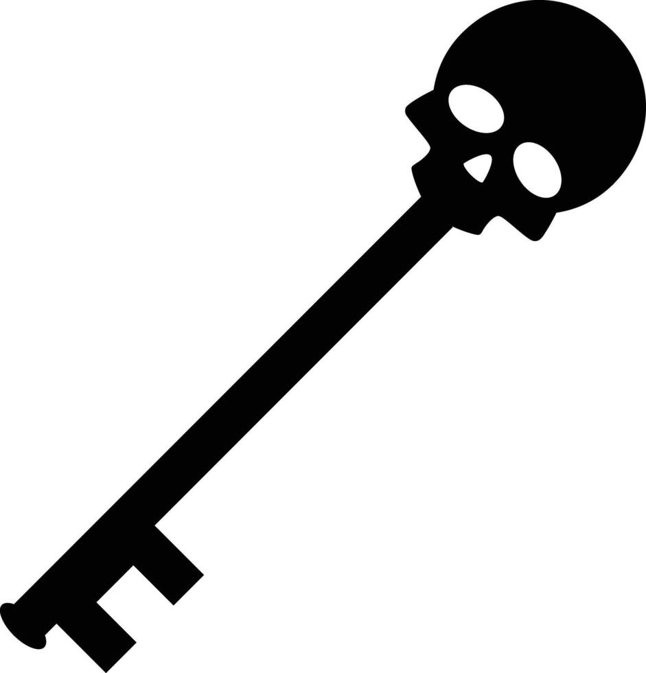 Skull key icon. Skull key for hidden treasure symbol. Skeleton sign. flat style. vector