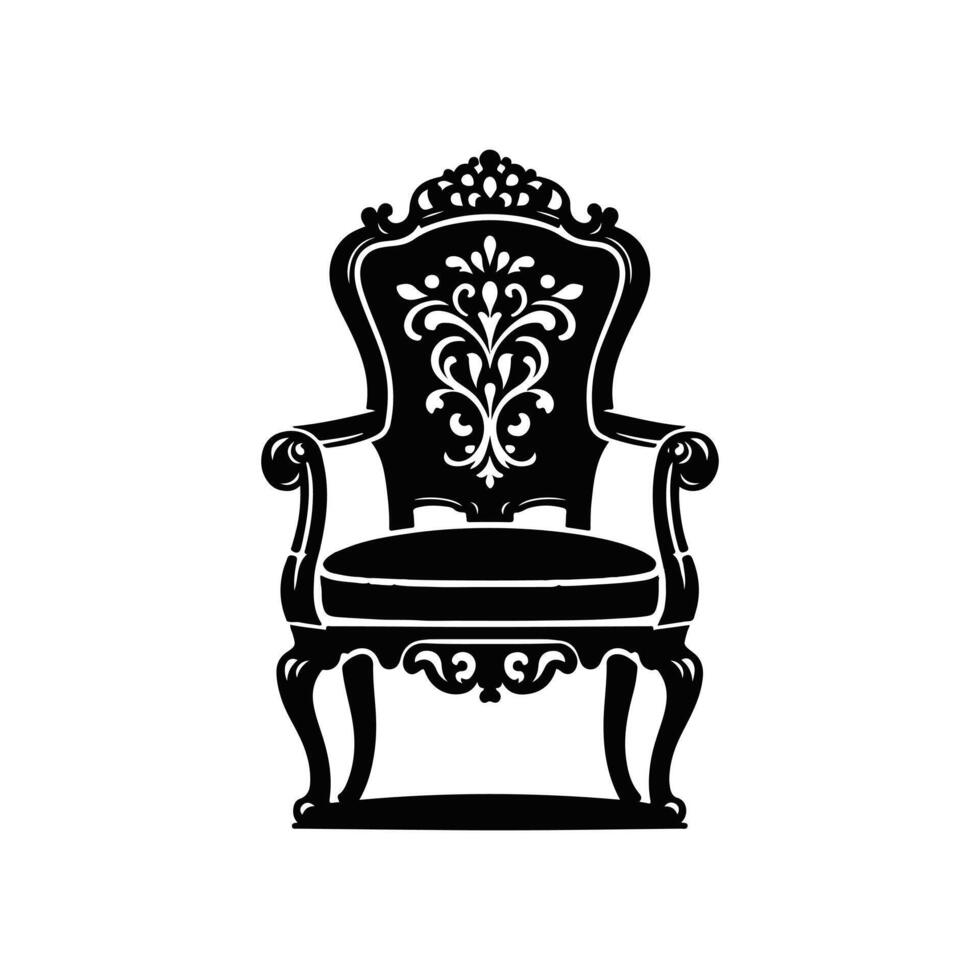 Chair black silhouette with white color background vector