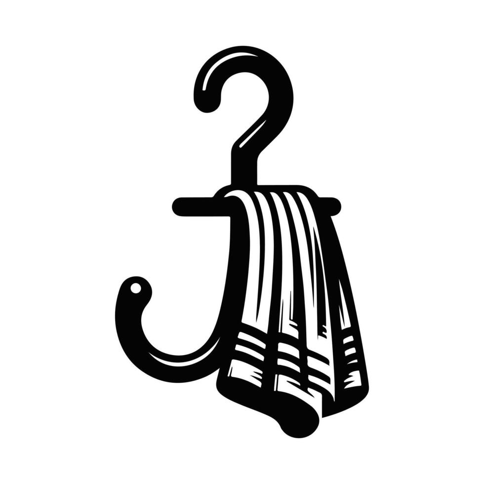 Towel silhouette with white color background vector