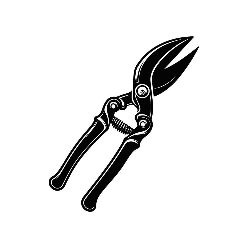 Pruners black silhouette with white color background vector