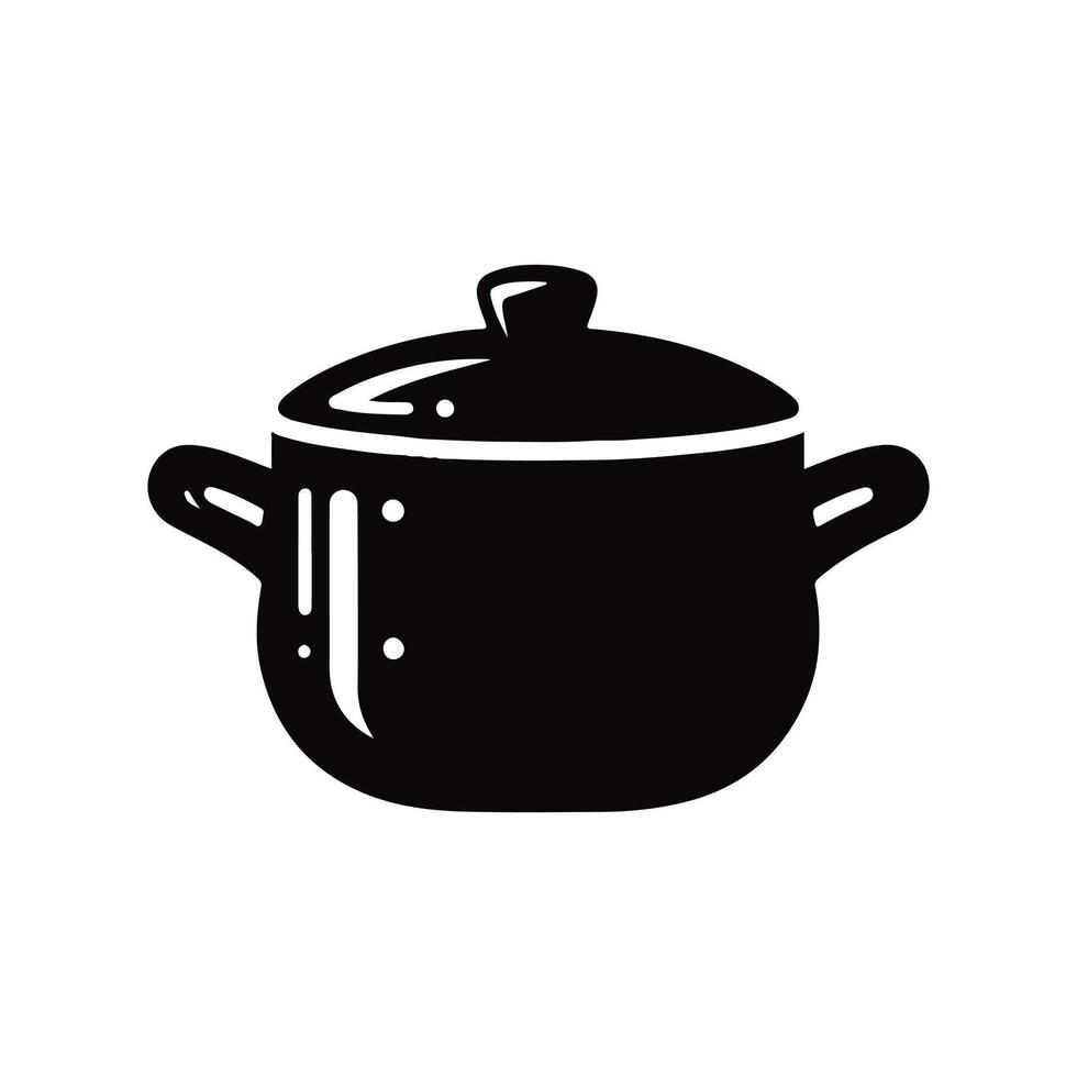 Teapot silhouette with white color background vector
