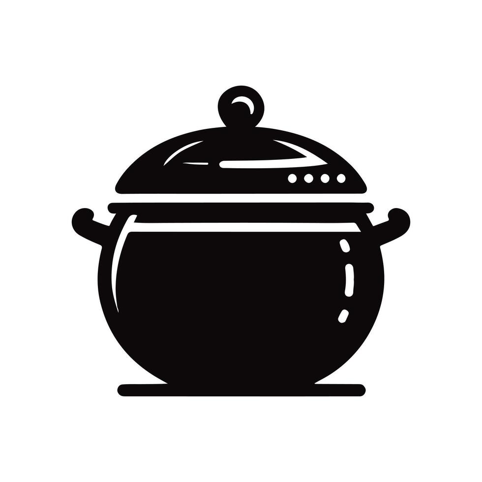 Teapot silhouette with white color background vector