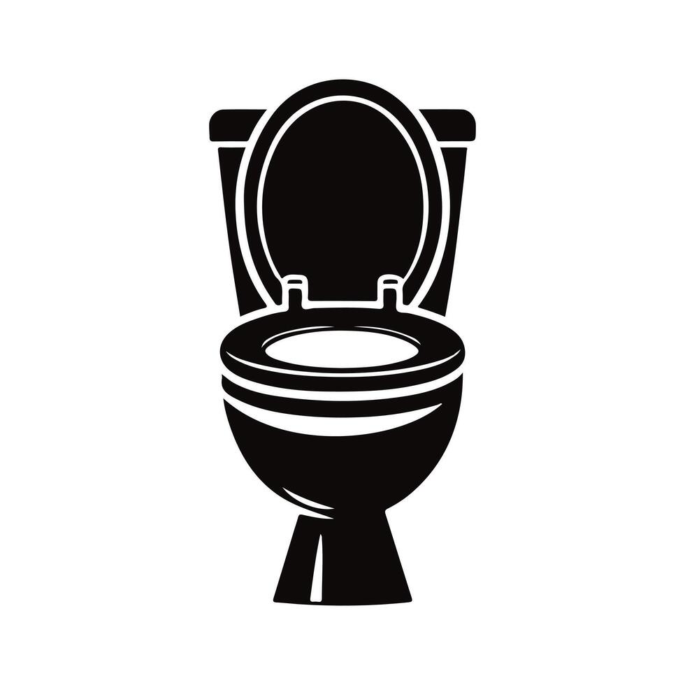 Toilet black silhouette with white color background vector