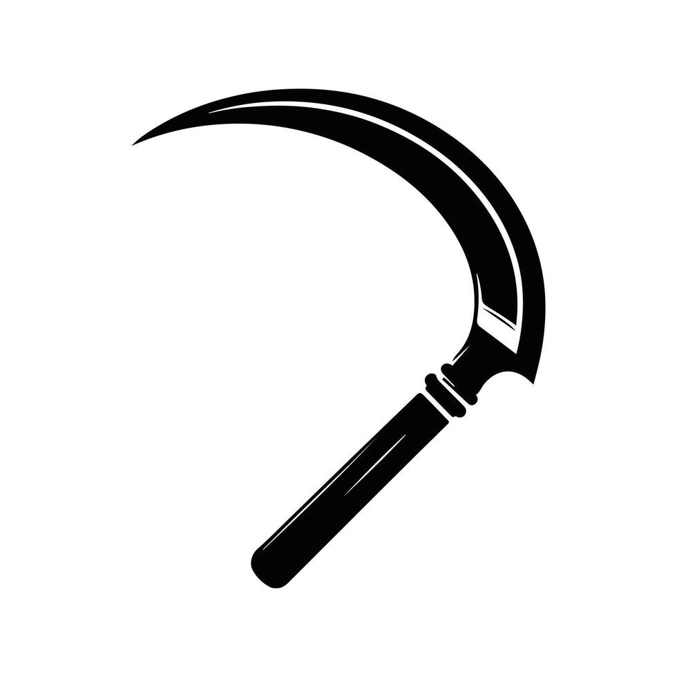 Sickle black silhouette with white color background vector