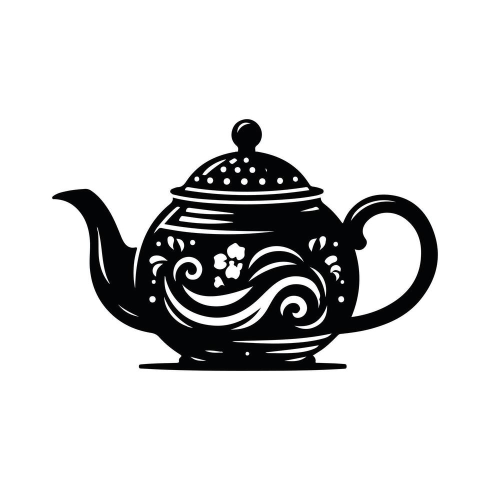 Kettle silhouette with white color background vector