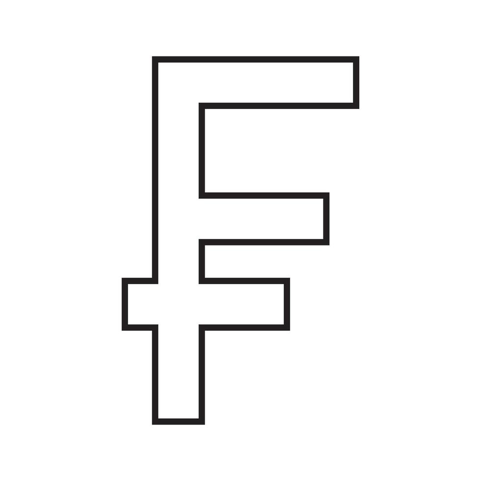 Swiss franc currency icon vector
