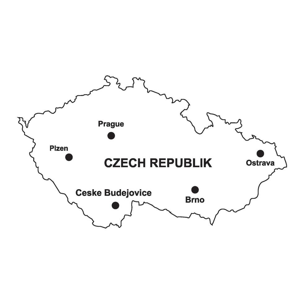 Czech map icon vector