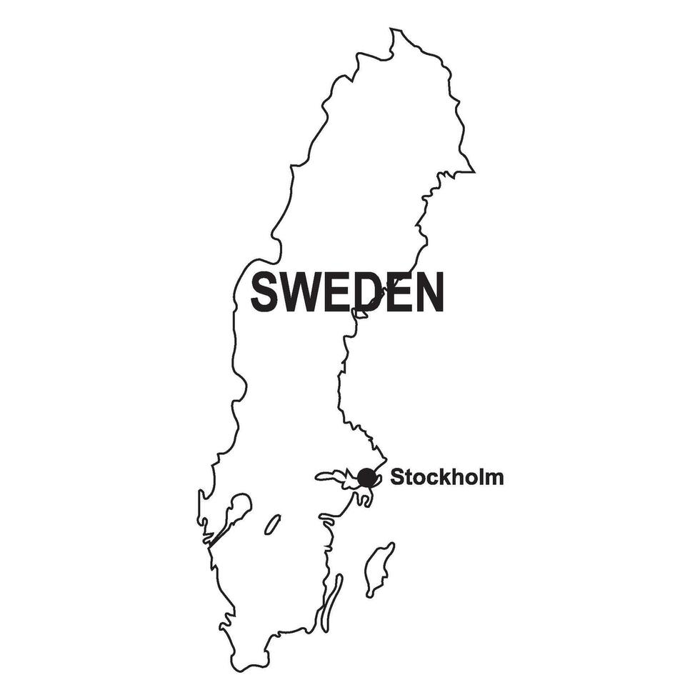 Sweden map icon vector