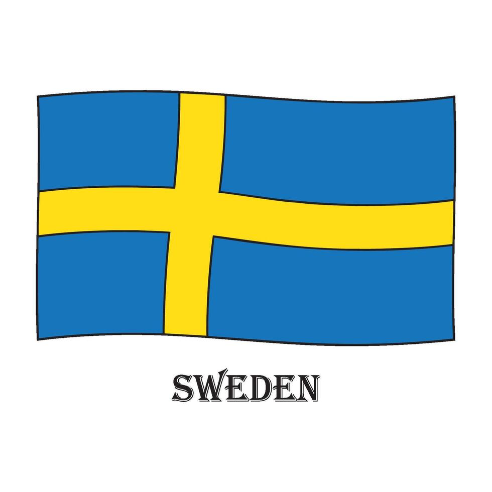 Swedish flag icon vector