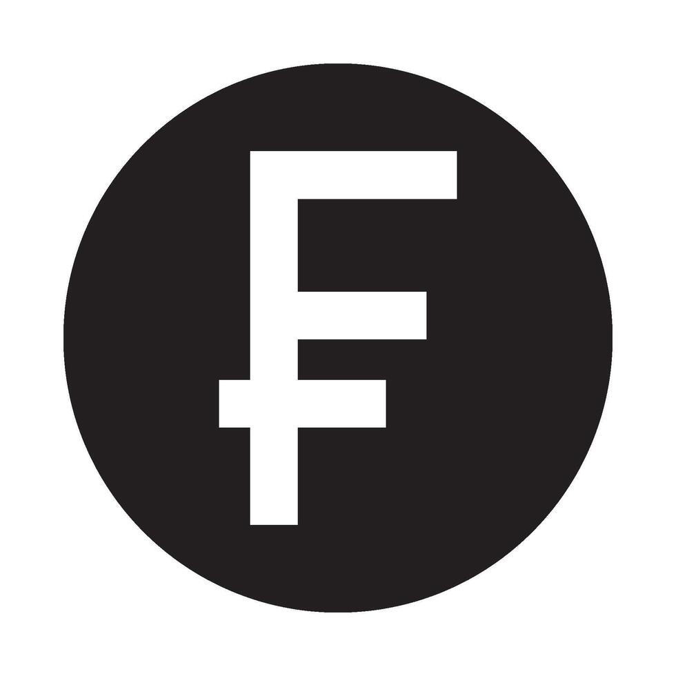 Swiss franc currency icon vector