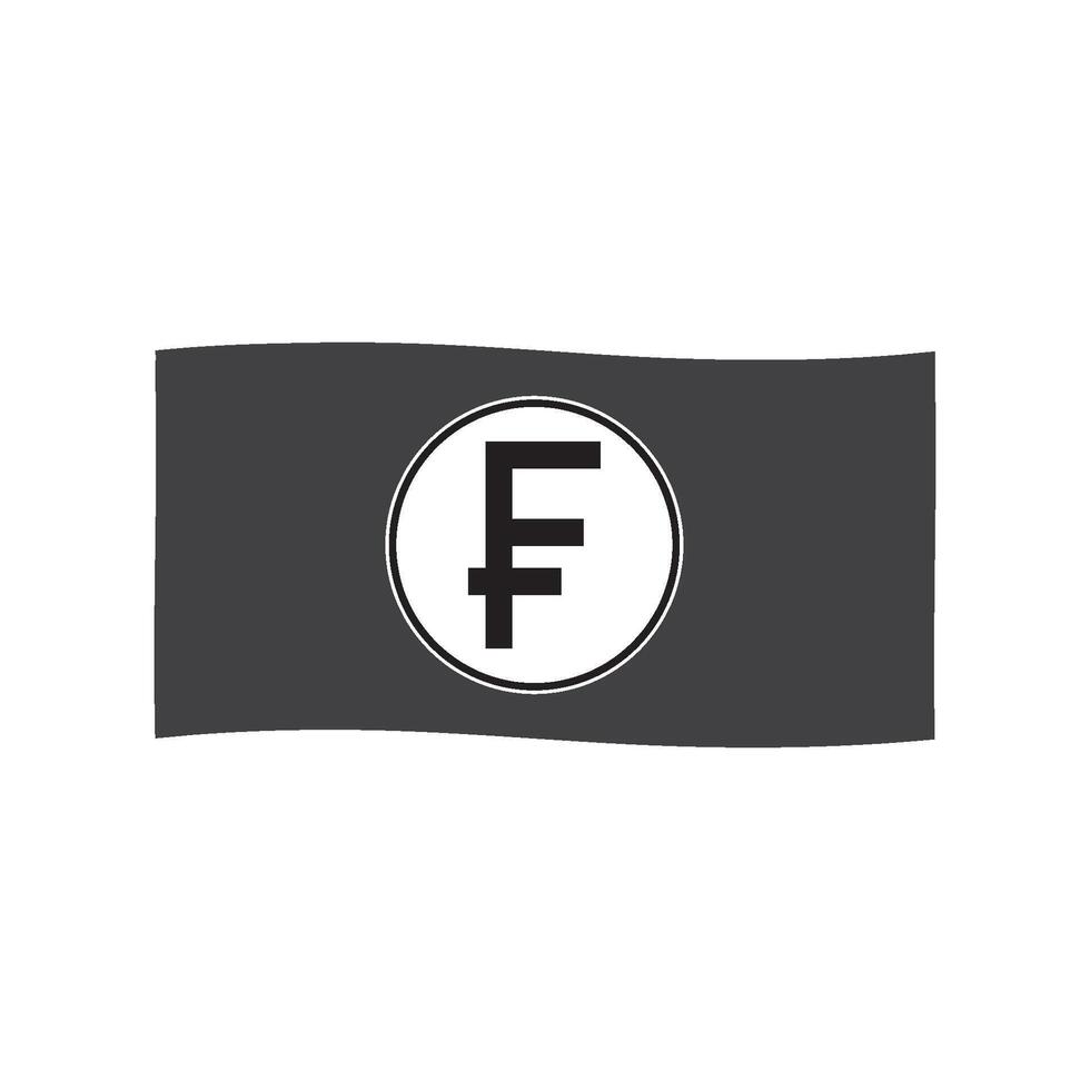 Swiss franc currency icon vector