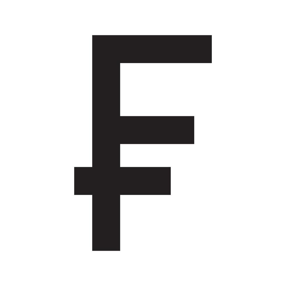 Swiss franc currency icon vector