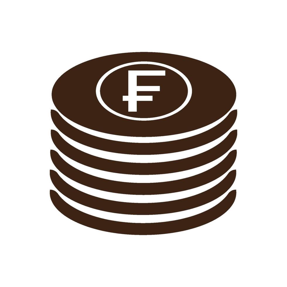 Swiss franc currency icon vector