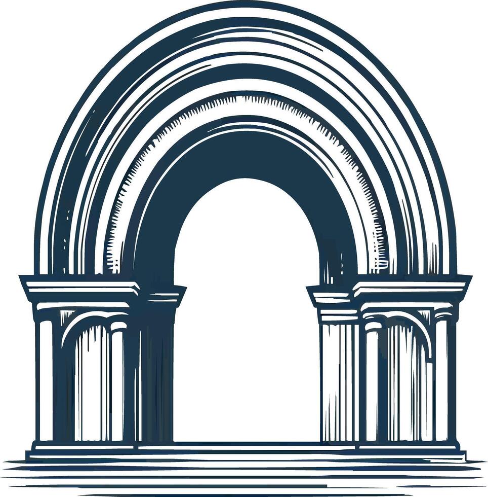 Fine Line Arch T-Shirt Design vector