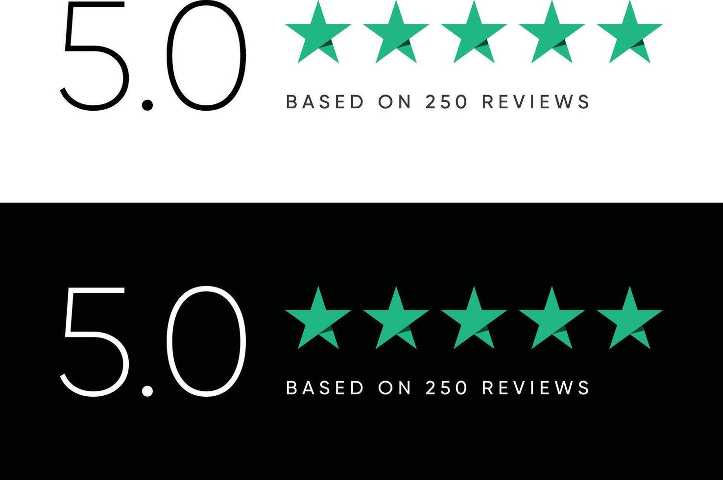 5.0 rating Five stars testimonial based on reviews product rating in white and black.App UI banner template website. Product Quality, Feedback Customer service, satisfaction 5 score, design. vector