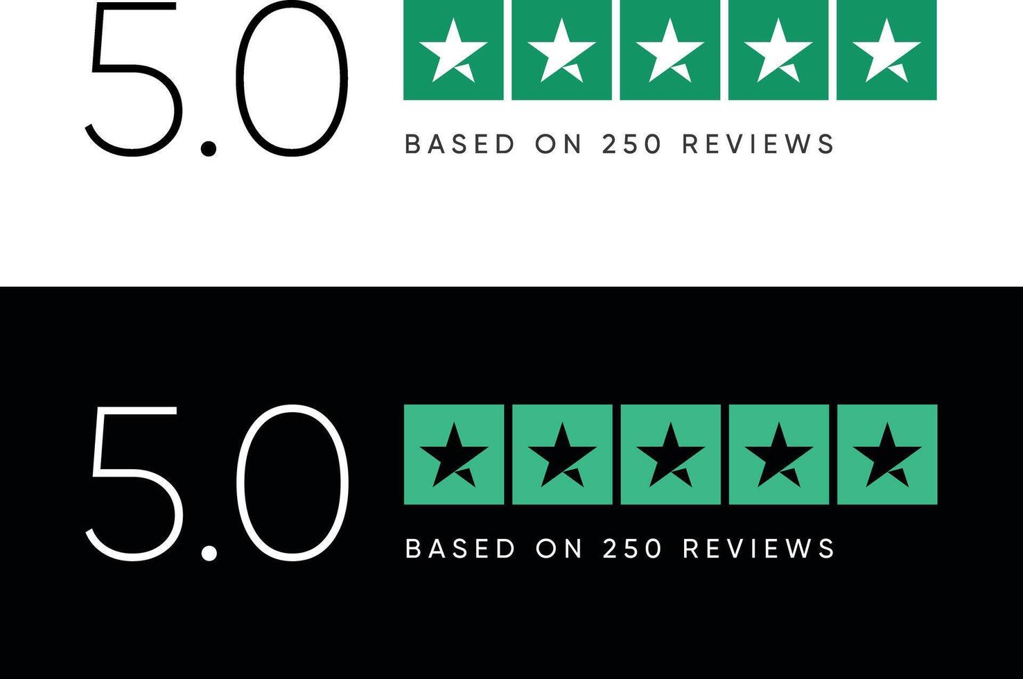 5.0 rating Five stars testimonial based on reviews product rating in white and black.App UI banner template website. Product Quality, Feedback Customer service, satisfaction 5 score, design. vector