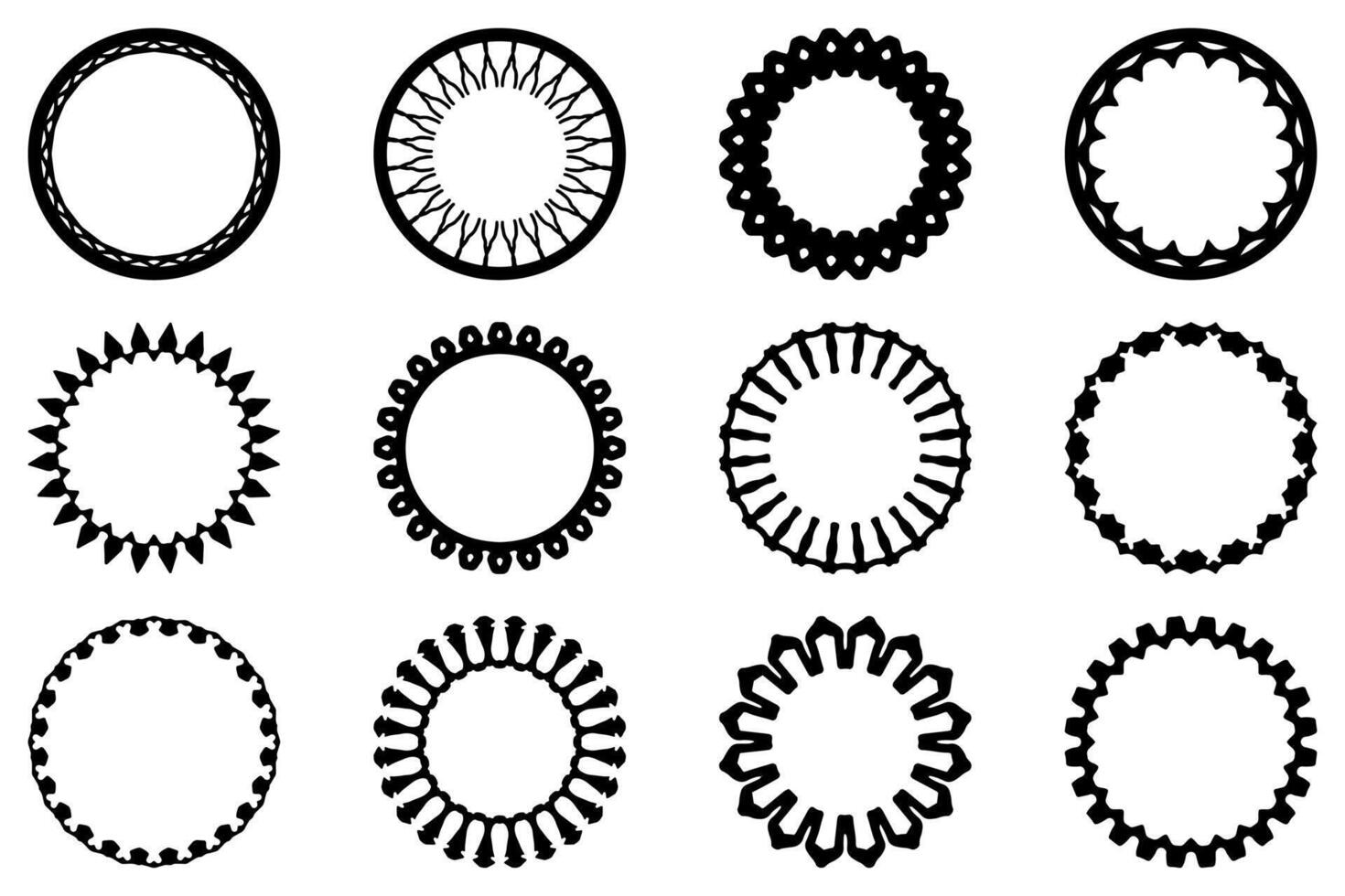Decorative ornament frame set design vector