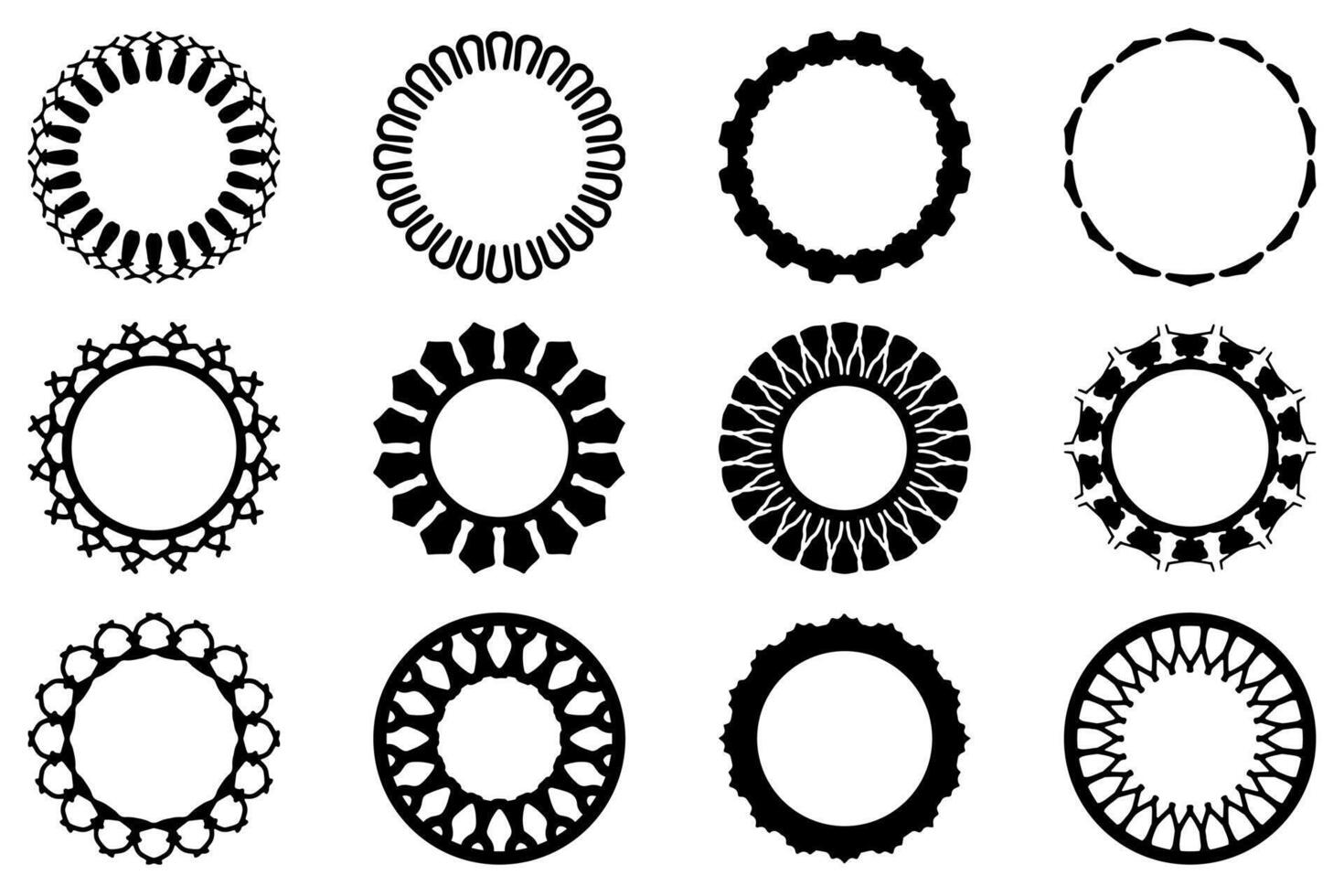 Decorative ornament frame set design vector