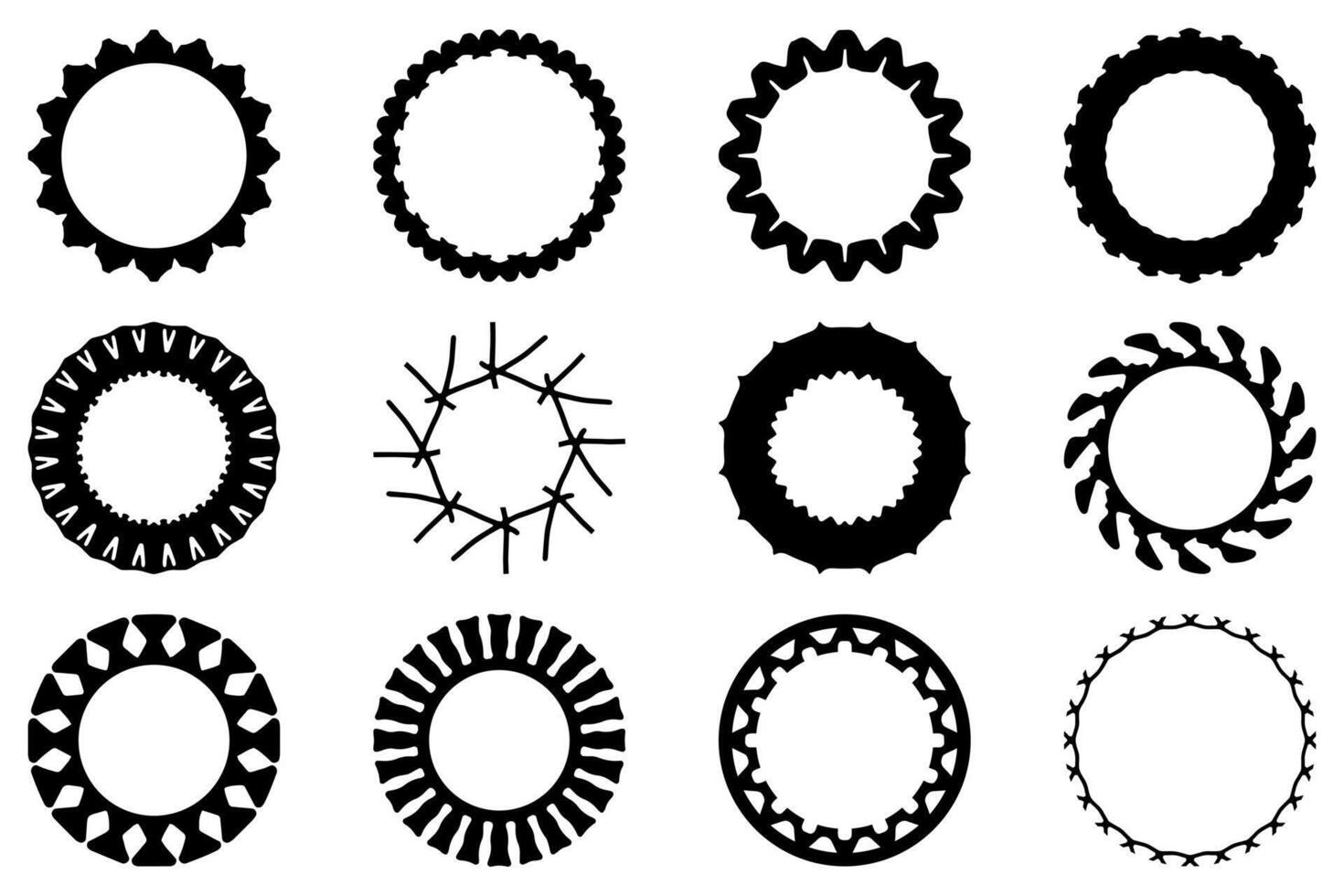 Decorative ornament frame set design vector