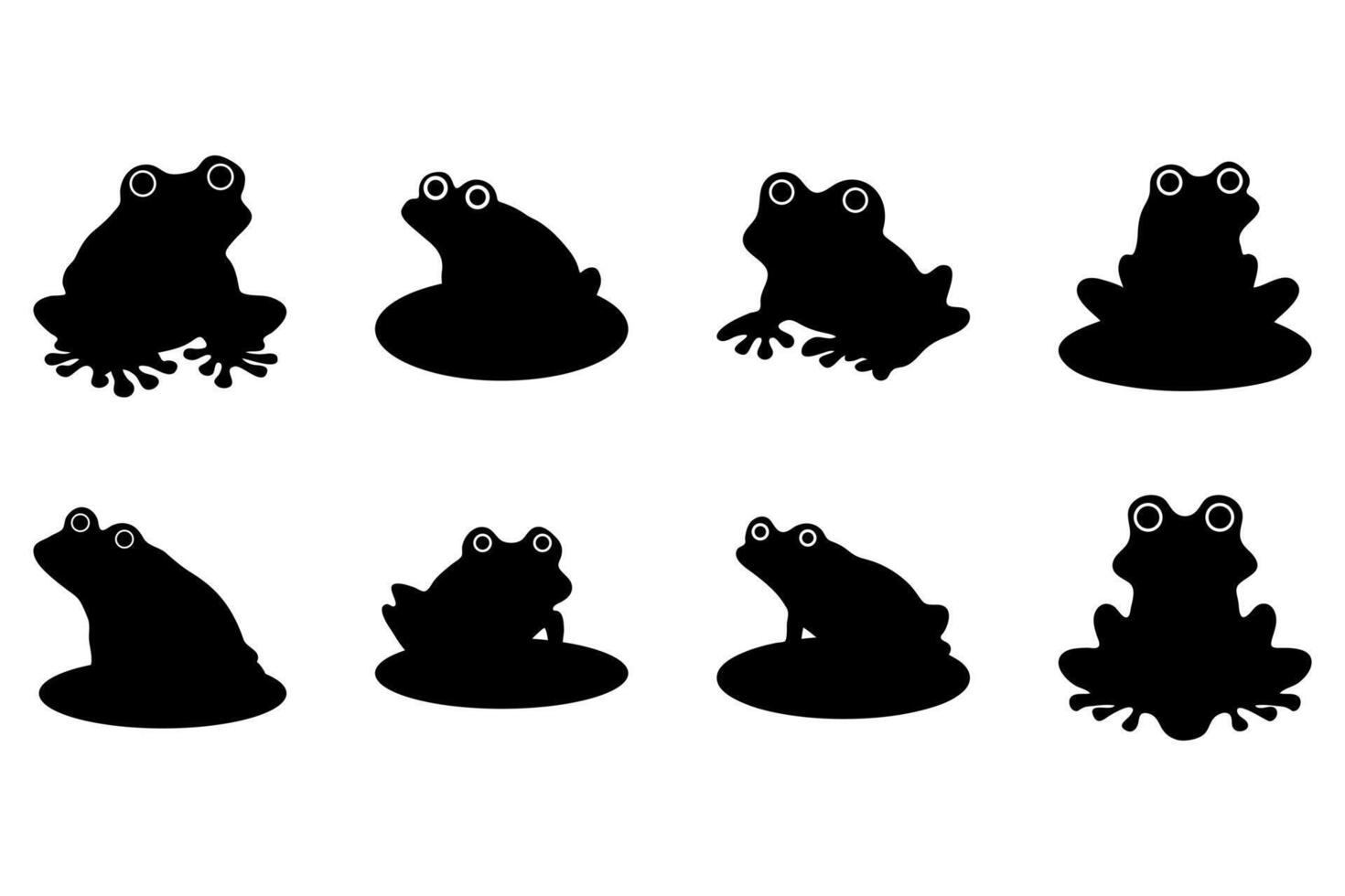 Simple frog illustration design set vector