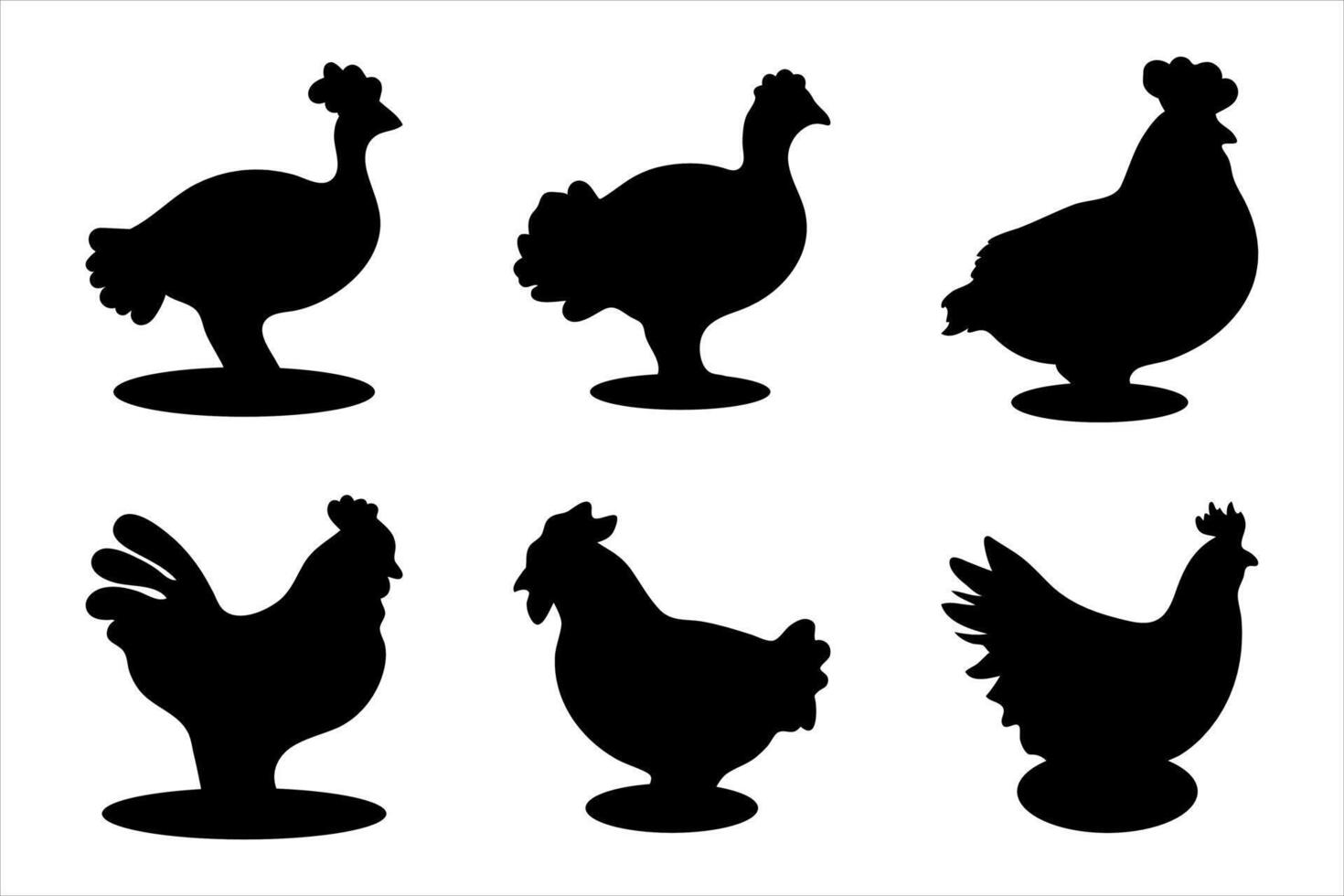 Simple chicken illustration design set vector