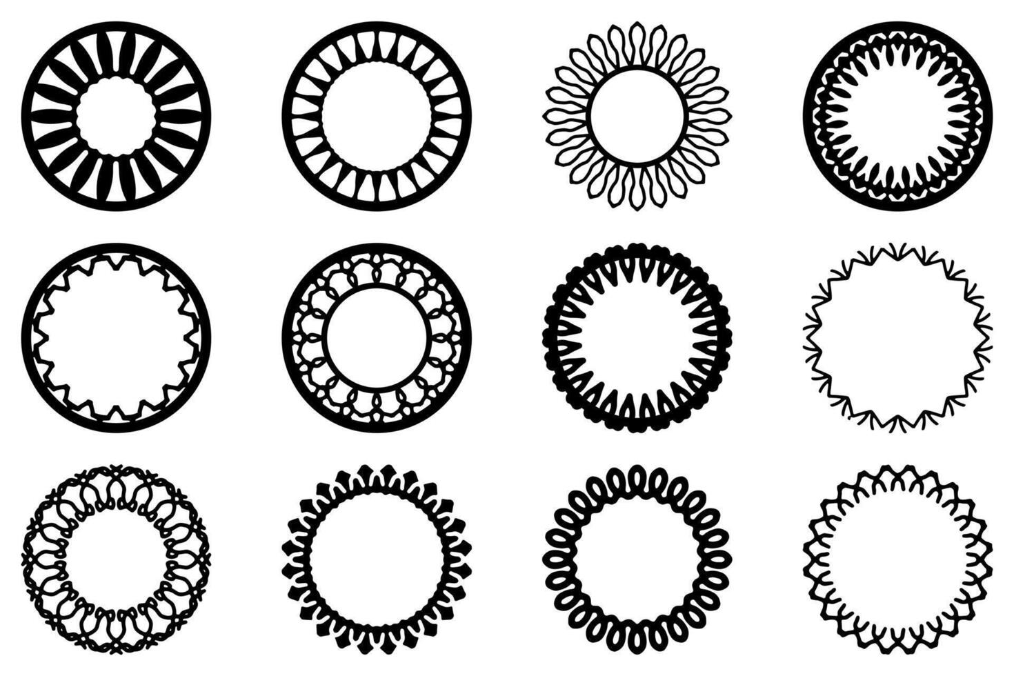 Decorative ornament frame set design vector