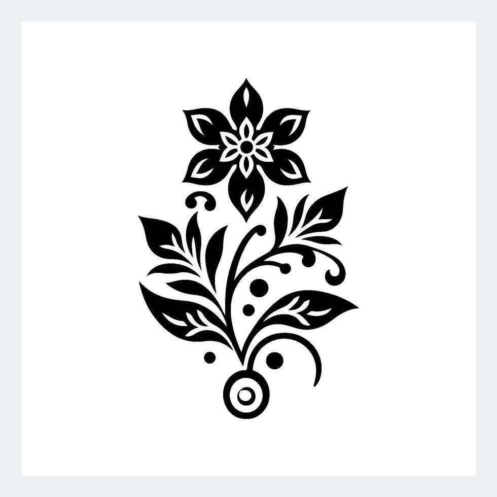 A black and white floral pattern vector