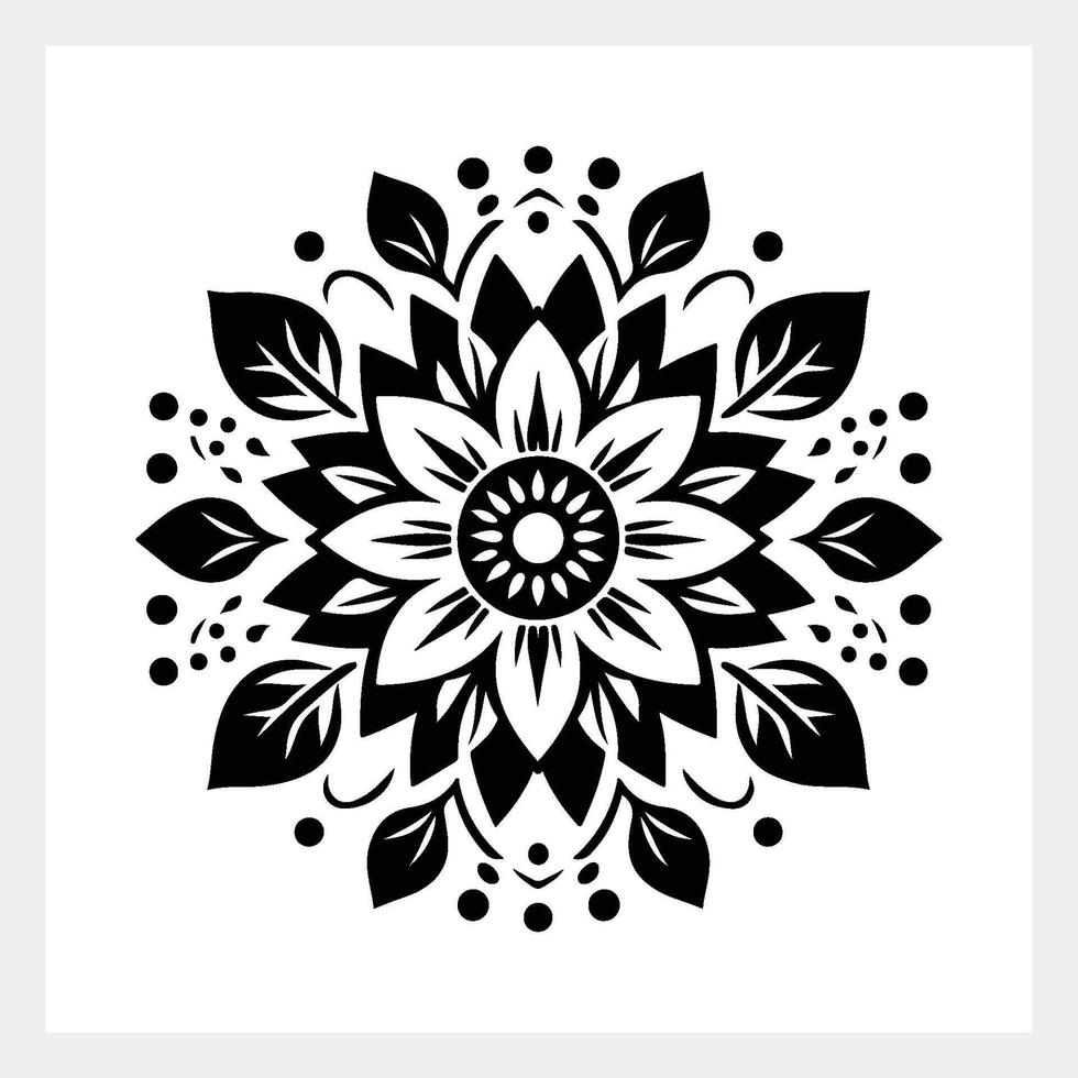 A black and white floral pattern vector