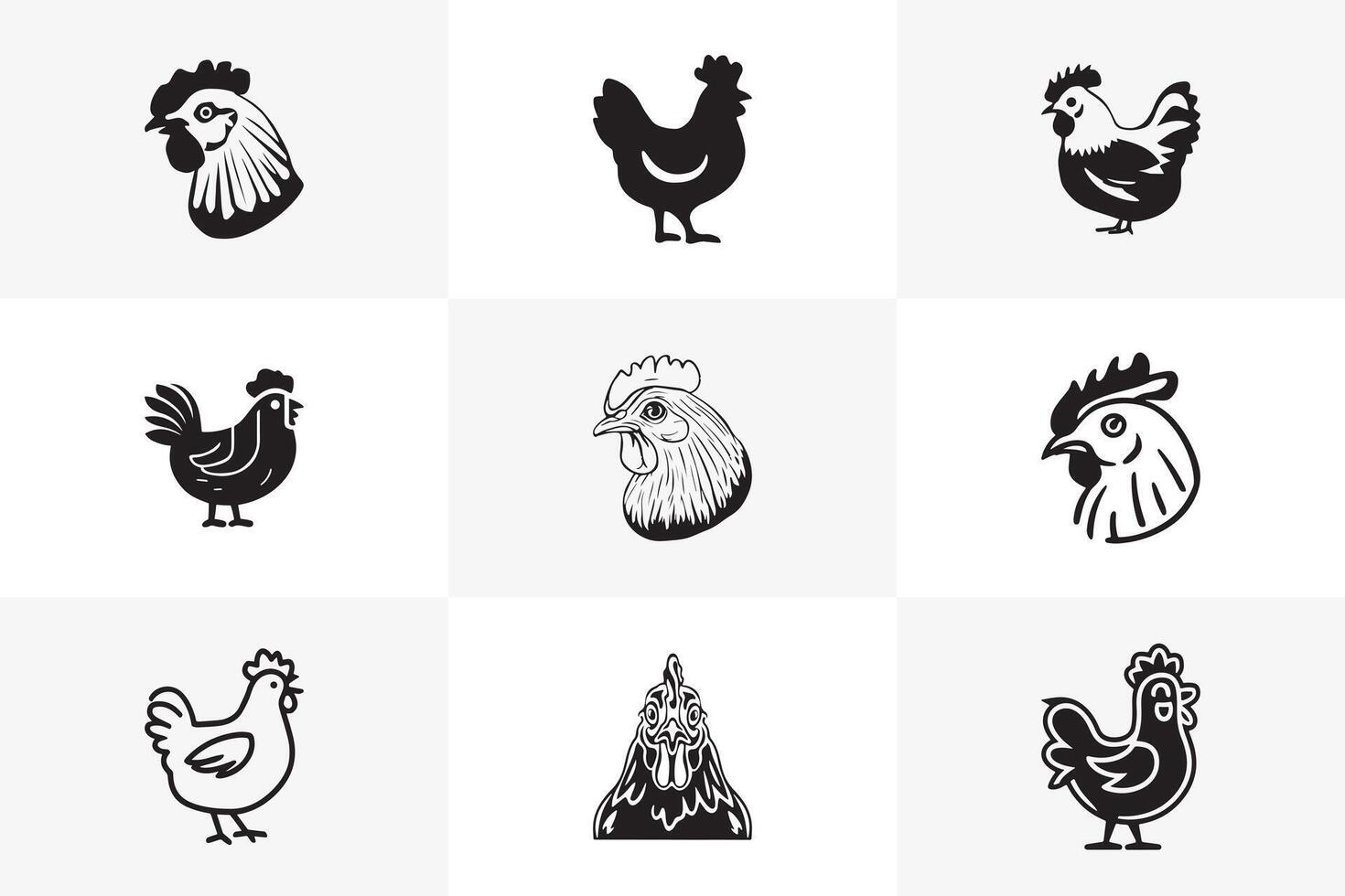 Trendy chicken head logo, ideal for modern branding and versatile applications vector