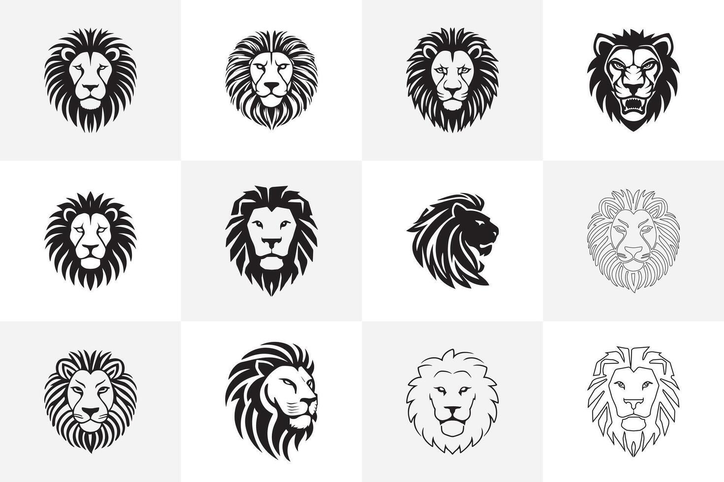Fierce lion mascot logo, illustration for dynamic design inspiration and modern branding vector