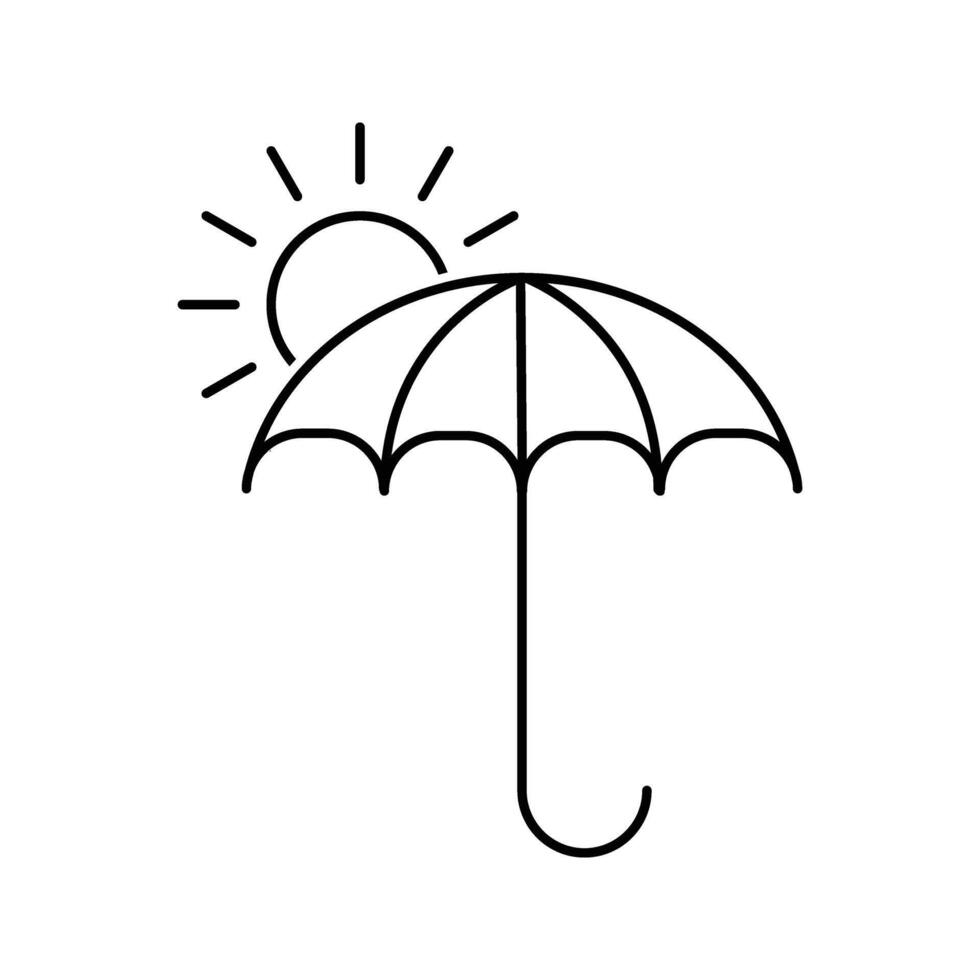 umbrella with sunlight icon vector