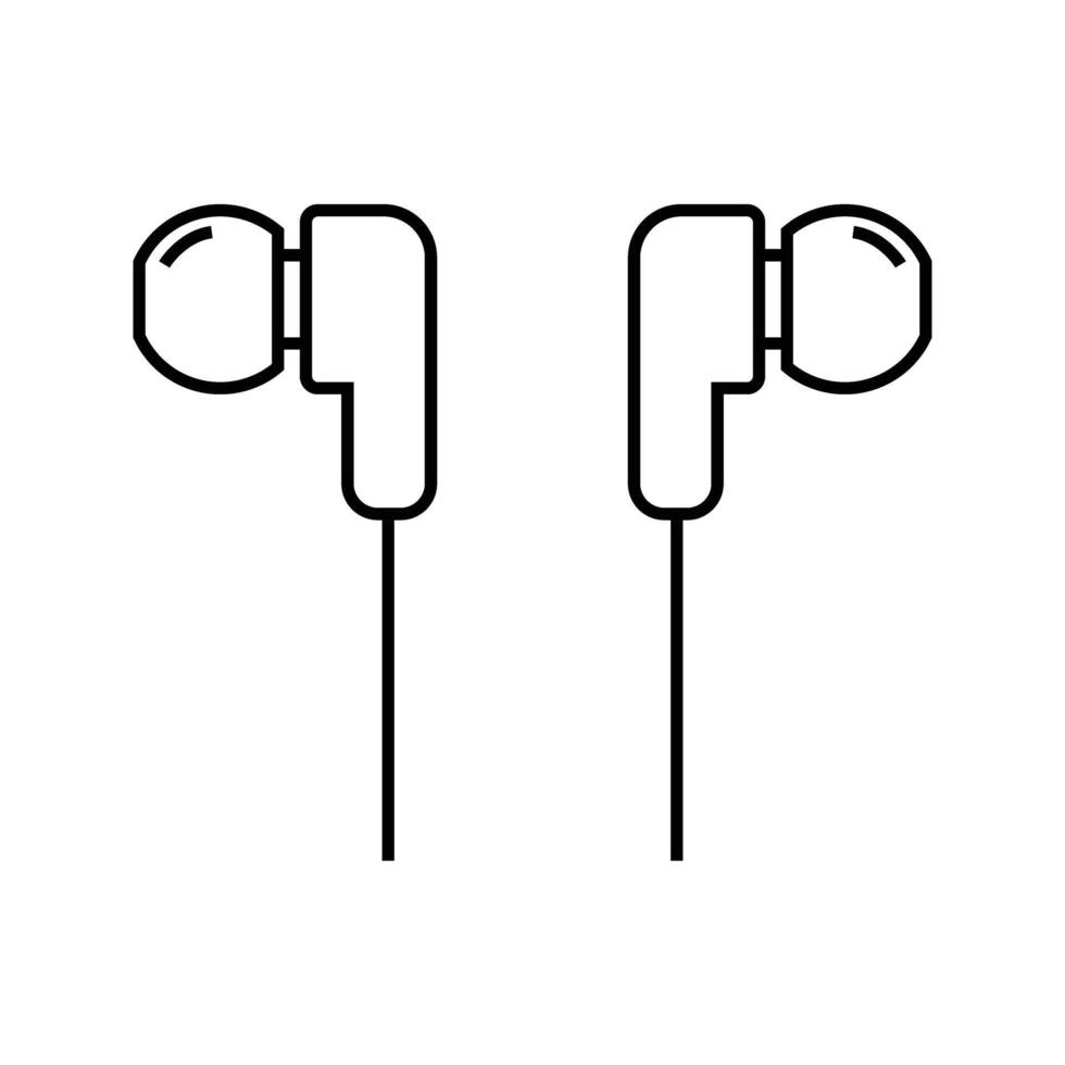 set of earphones icon vector