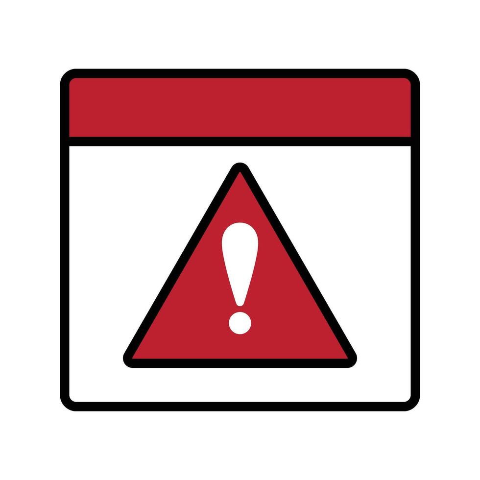 illustration of deadline, calendar with warning triangle icon vector