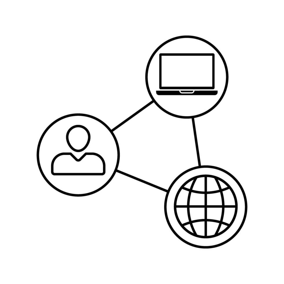 internet and working network icon vector