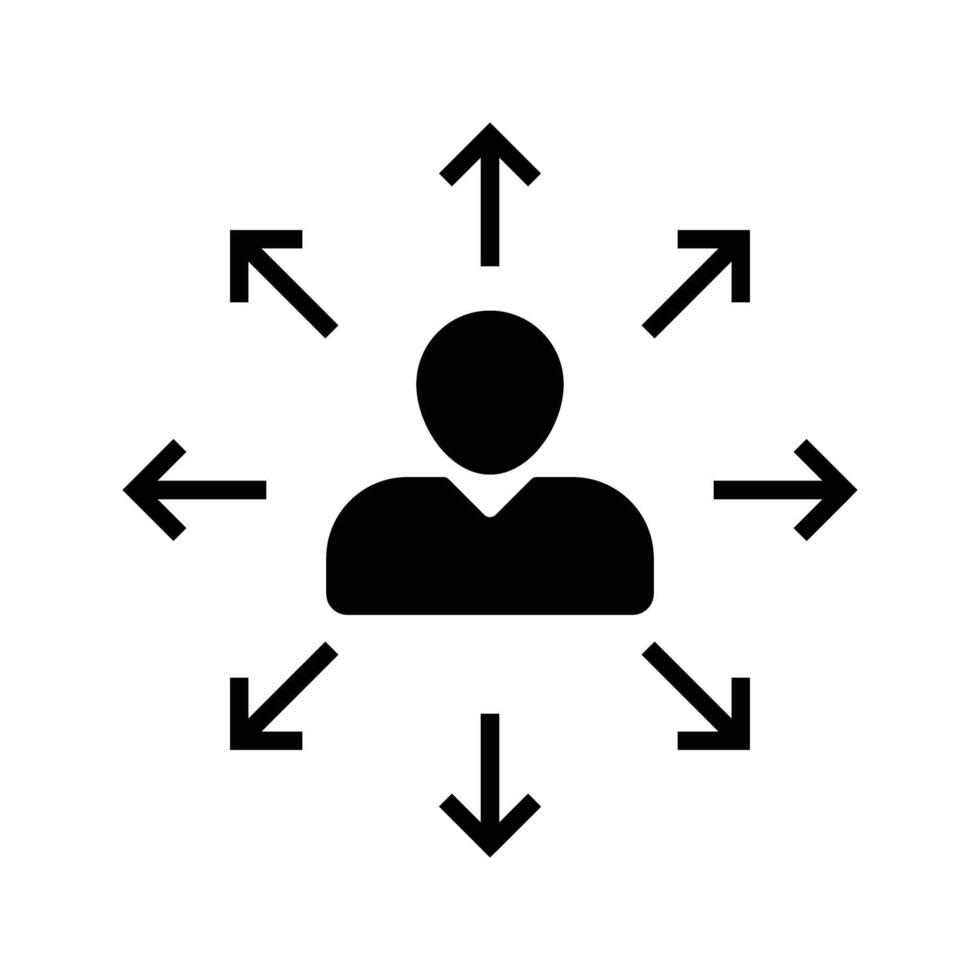 illustration of a person with arrow, self development icon vector