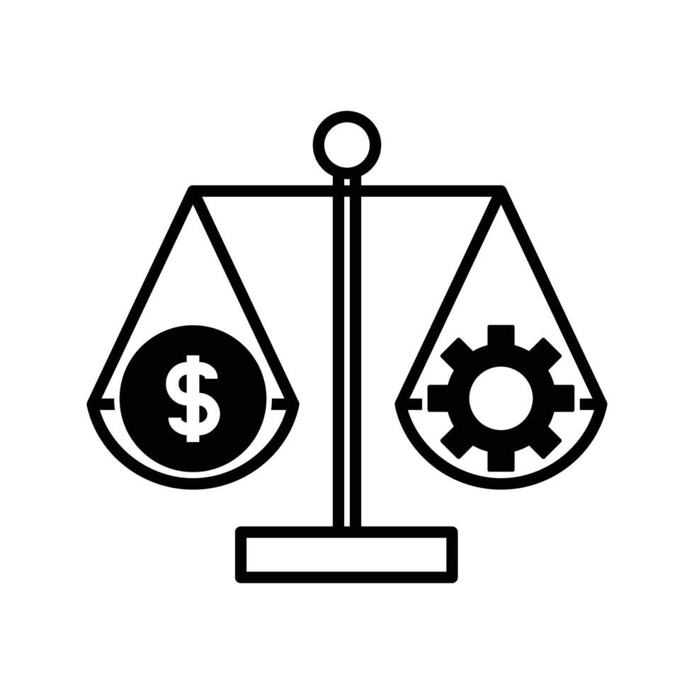 scales of justice and money icon vector