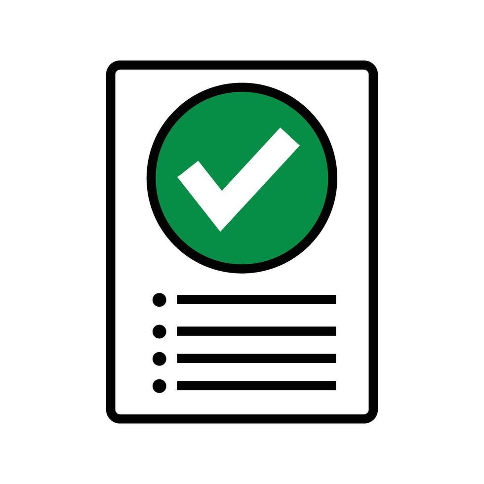 document with check mark icon vector