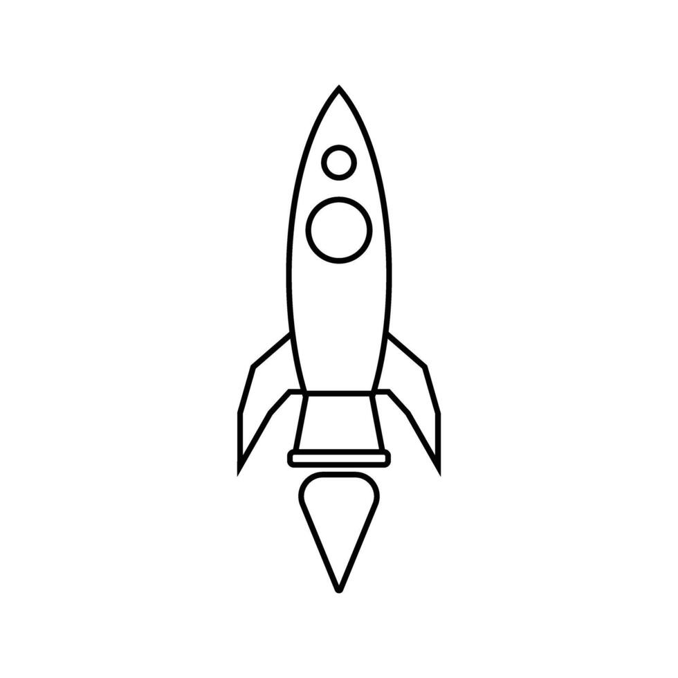 rocket launch, flying space ship icon vector