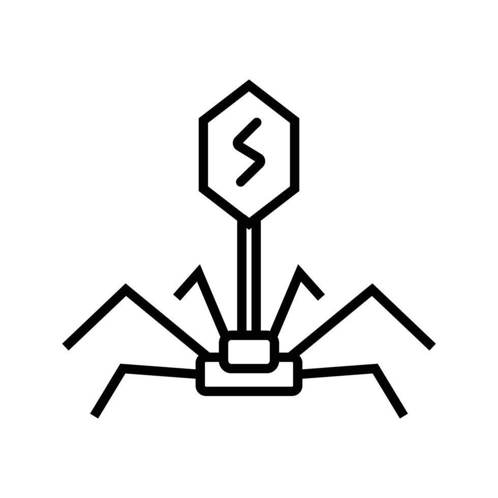 Bacteriophage, bacteria virus infection icon vector