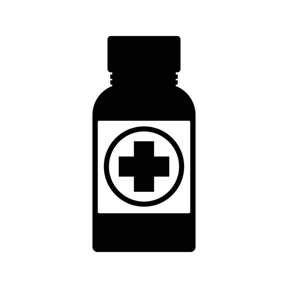 medicine bottle icon vector