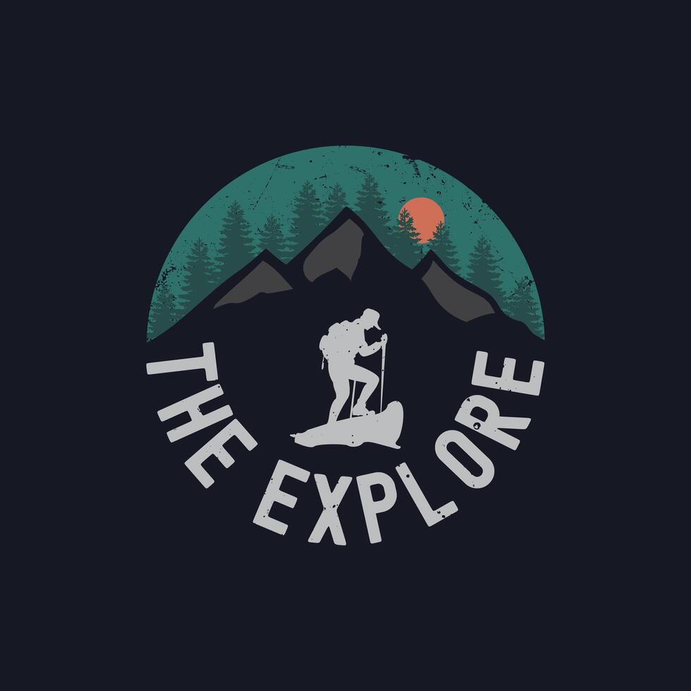 Explore adventure Illustration typography for t shirt, poster, logo, sticker, or apparel merchandise vector
