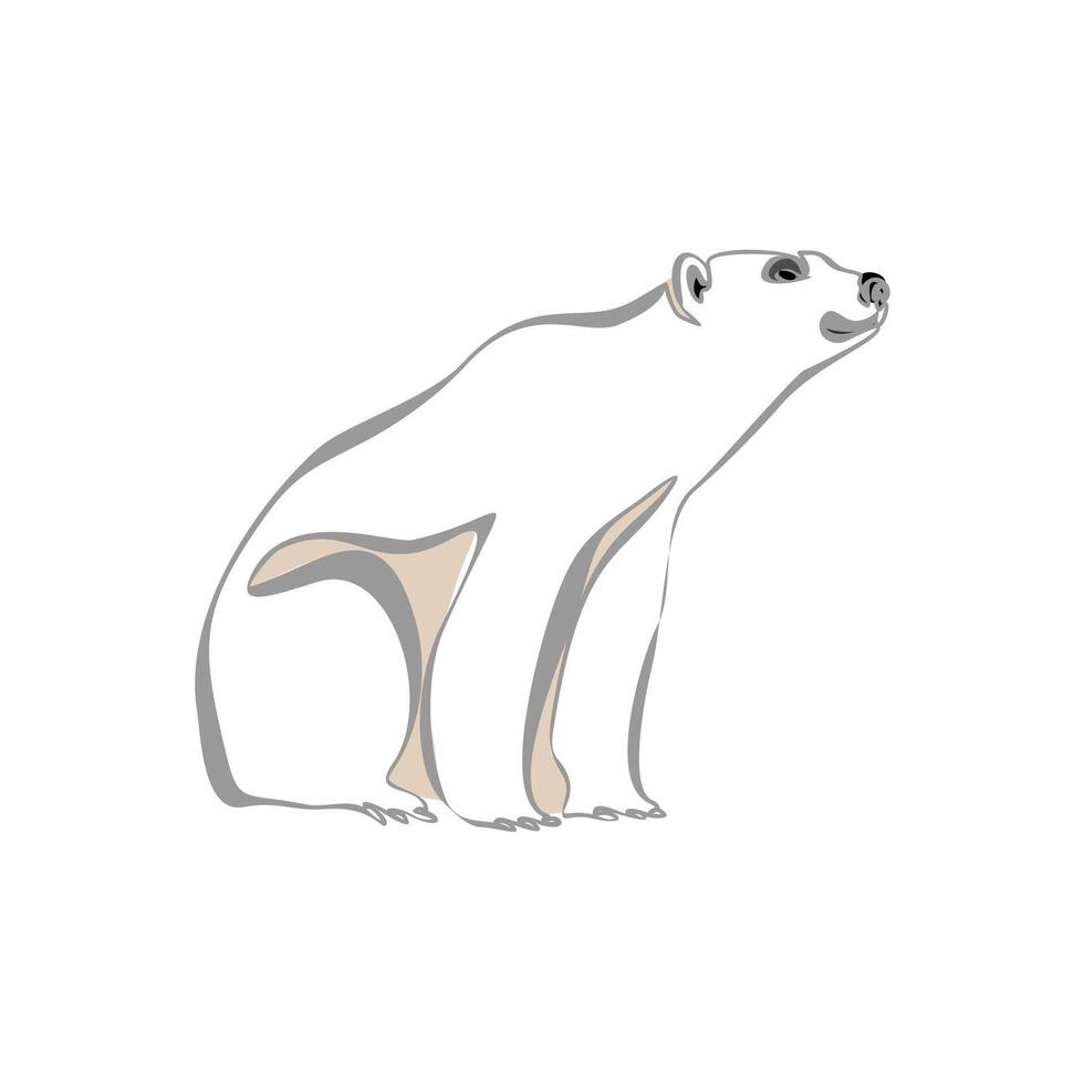 Polar bear minimalistic cartoon style character. Simple icon. Flat style element for graphic design isolated on white background vector