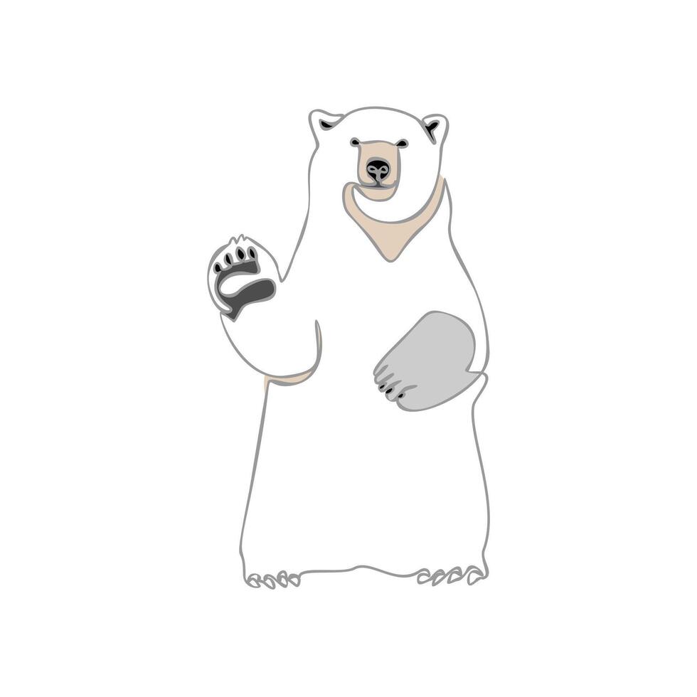 Polar bear minimalistic cartoon style character. Simple icon. Flat style element for graphic design isolated on white background vector